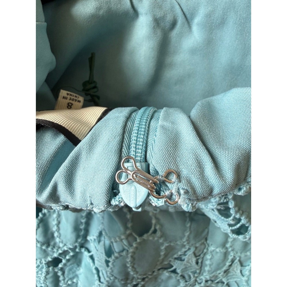 tuckernuck cameo blue eyelet cape leah midi dress, women size 8 - Picture 7 of 11